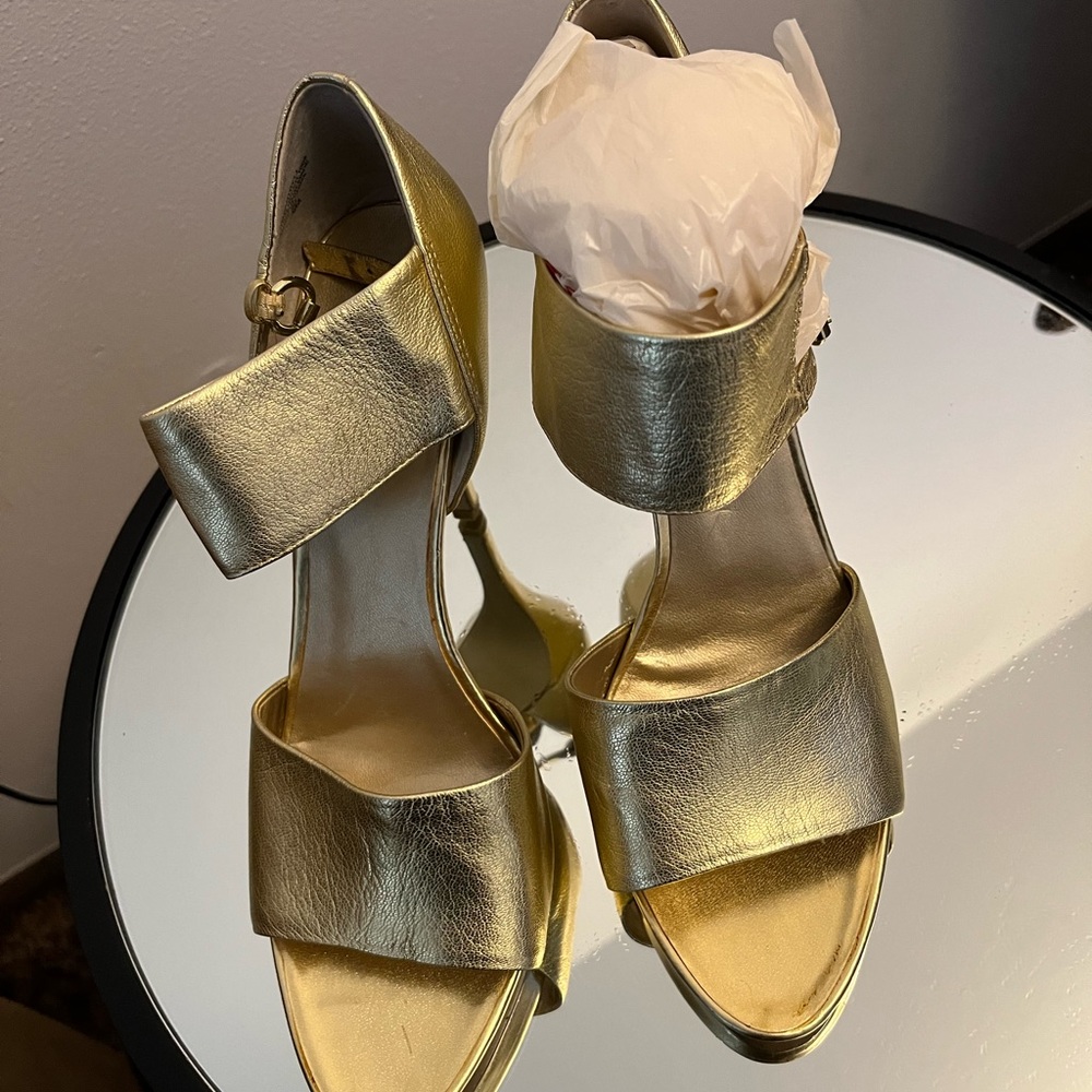 Soft Gold Nine West Sandals